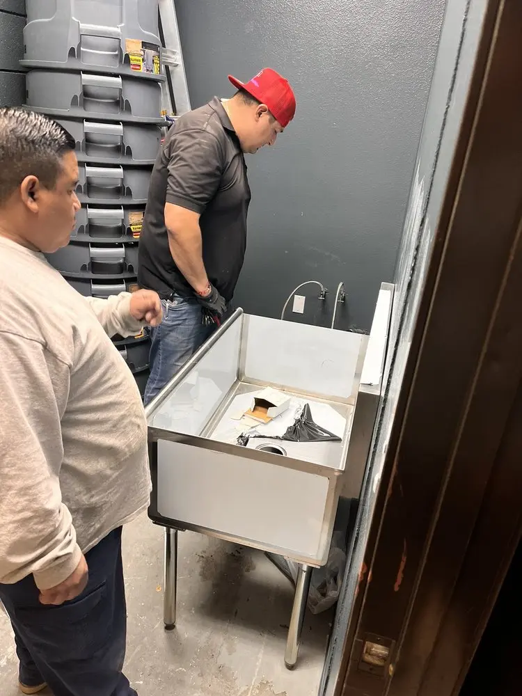 Commercial plumbing and sink installation in Husband